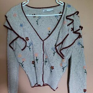 Women's Floral Sweater Size S